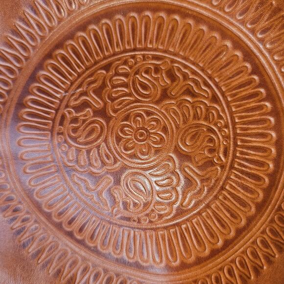 Patricia Nash Crossbody Camel Embossed Adjustable Strap Purse Medium Leather - Picture 13 of 13